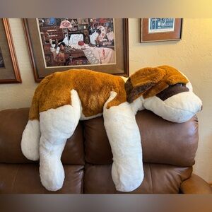 F.A.O. Swartz 50” St. Bernard Large Stuffed Plush Dog Brown and White Animal